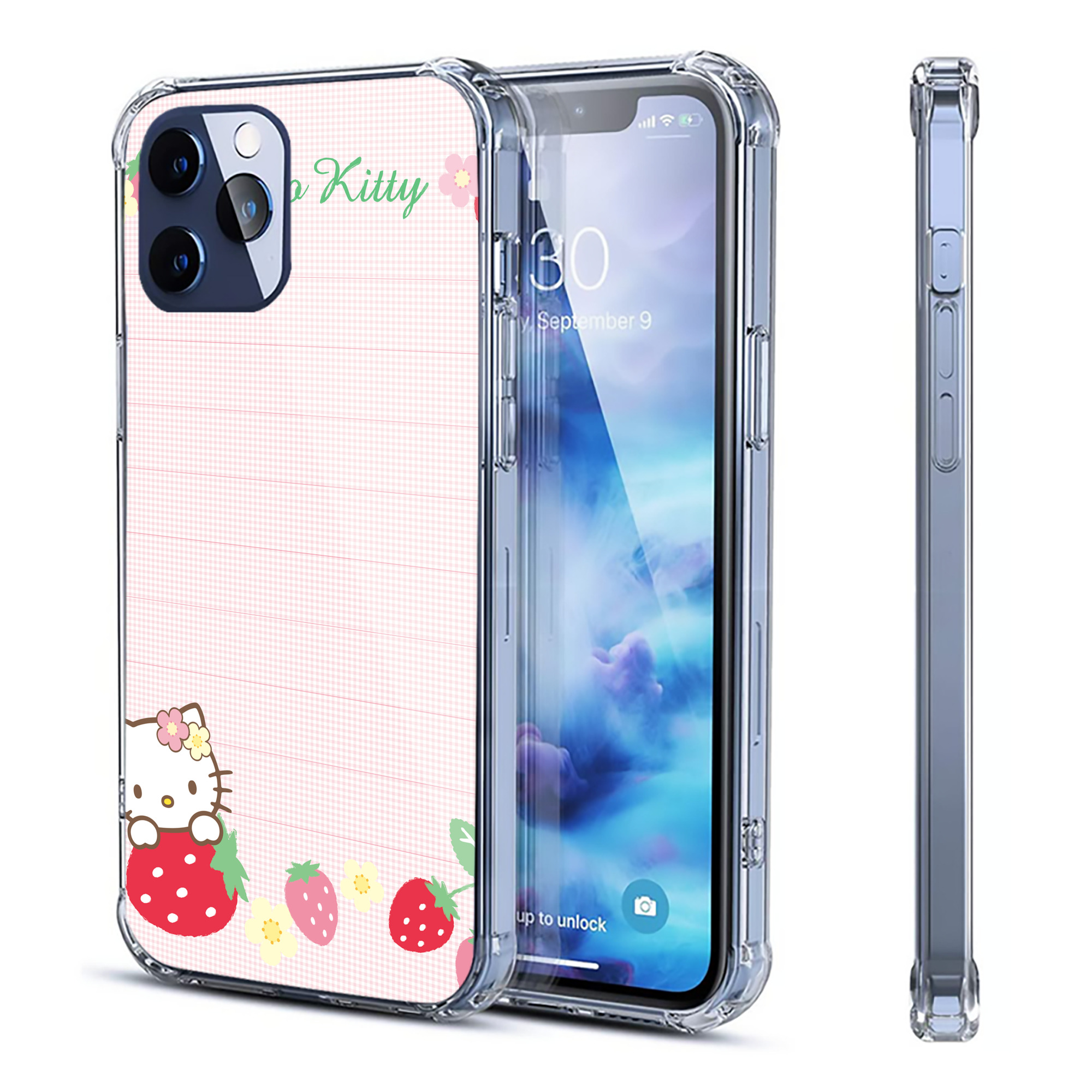 （画像用） Hello Kitty ハローキティ 【iPhone 12シリーズ対応】透明スマホケース（クリアソフトケース）